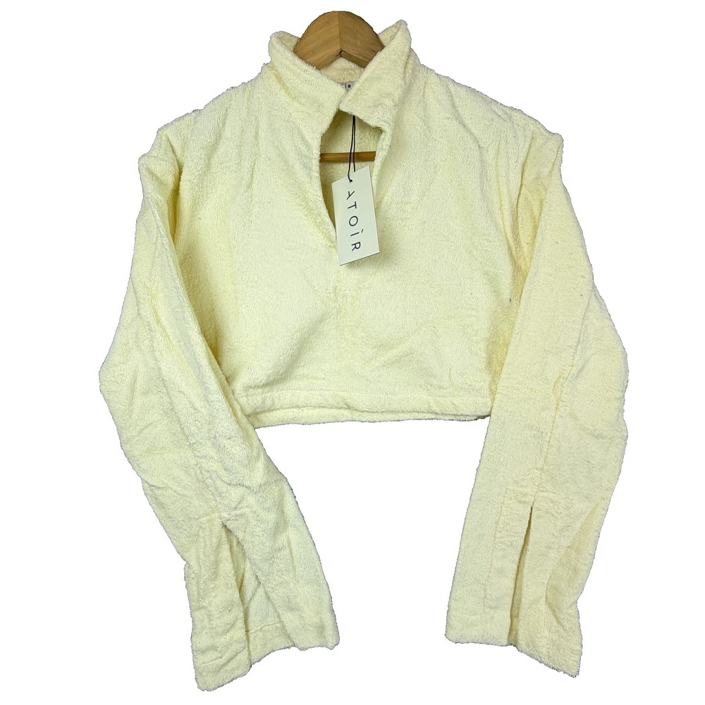 Atoir The Nikko Crop Sweatshirt Womens 8 Yellow Papyrus Terry Beachy‎ Festival